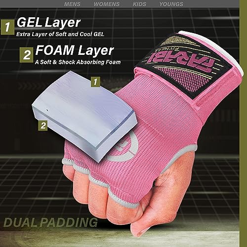 FARABI Kids Hybrid Boxing Inner Gloves Punching Boxing Gloves - color: Pink (Pack of 2)
