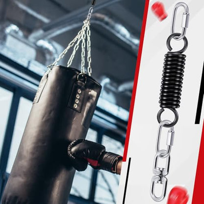 Zonon 8 Pcs Punching Bag Hanger Kit Heavy Bag Spring M8 Double Eye Swivel with Snap Hook Stainless Steel Heavy Bag Hanger for Boxing Bag, Gym Swing, Trapeze, Hammock up to 1000lbs