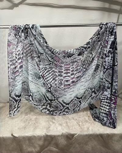 ZGMYC Watercolor Floral Printed Hijab Scarf for Women Modal Cotton Instant Muslim Hijab Head Wrap Shawls Long Scarves - color: Snakeskin Print