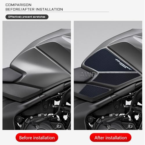 Motorcycle Waterproof Fuel Tank Sticker Pad Non-Slip Side Rubber Stickers for 2026 CB1000 Hornet CB1000 SP Hornet cb1000 Hornet/sp Hornet 2025 Black PVC Material