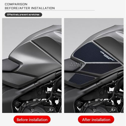 Motorcycle Waterproof Fuel Tank Sticker Pad Non-Slip Side Rubber Stickers for 2026 CB1000 Hornet CB1000 SP Hornet cb1000 Hornet/sp Hornet 2025 Black PVC Material