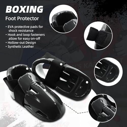 Martial Arts Karate Protective Sparring Gear Package Deal/Gift Adjustable Adult & Youth Headgear, Gloves & Kicks for MMA, Taekwondo, Boxing Training - color: Black, size: Medium