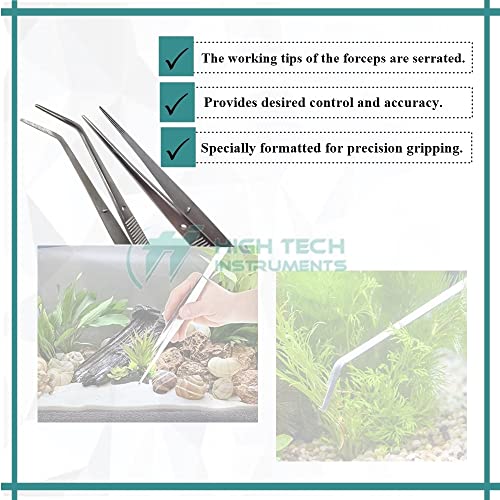 Reptile Feeding Tongs Straight Aquarium Tweezers Anti-Rust Thickened Stainless Steel Forceps, for Terrarium, Fish Tank, Snakes/Lizards/Gecko, Planting By HTI (6" - Set of 2) - size: 6" - Set of 2