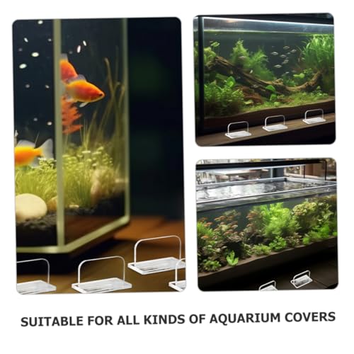 6pcs Aquarium Lid Handle Clear Acrylic Grip for Fish Tank Covers Replacement Parts for Aquariums Stable and Easy Installation and Reusable Fish Tank Supplies