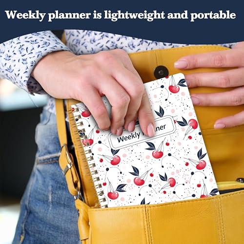 Undated Weekly Planner with To-Do List & Habit Tracker, 5.7" x 8" | 52 Weeks, 2-Page Weekly Spreads, Spacious Writing Space, No-Bleed Paper, Smooth Writing, Waterproof PVC Cover, Spiral Bound - color: White-01