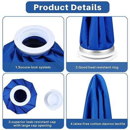 Honoson 4 Pack Reusable Ice Pack for Injuries, Ice Bags Hot Water Bag for Hot & Cold Pain Relief No-Leak Elastic Breathable for Muscle, Joint Pain Swelling, Sports & Home Use(Classic Pure Style) - style: Classic Pure Style