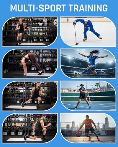 6ft & 5ft Slide Board for Exercise - Solid One-Piece Hockey Slide Board with Booties & Polish - Indoor Skating Trainer for Rehab, Mobility, Conditioning & Home Workouts - Non-Slip Grip Pads