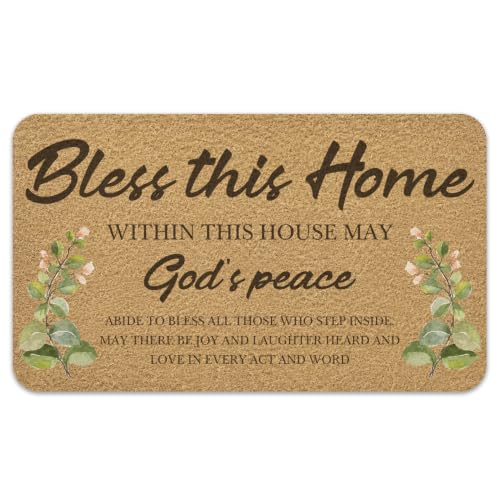 Christian Welcome Door Mat,Bless This Home Outdoor Non-Slip Rugs Doormats,House Warming Gifts Decor Doormat Outdoor Indoor Entrance,30"x17" - color: Christian02