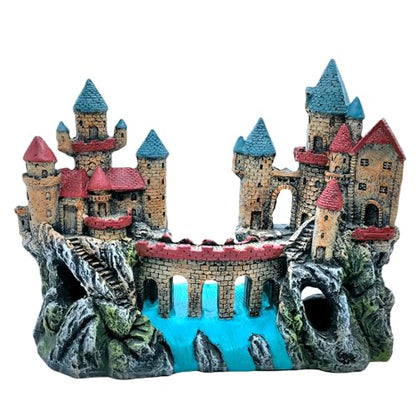 M2cbridge Antique Roman Column Ruins European Castle Aquarium Decorations Fish Tank Hideout Rocks (Large Castle) - color: Large Castle