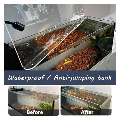 Adjustable Clear Acrylic Fish Tank Lid, Anti-Jump Aquarium Cover for Various Sizes, Cuttable Design, Perfect for Betta and Tropical Fish LxW