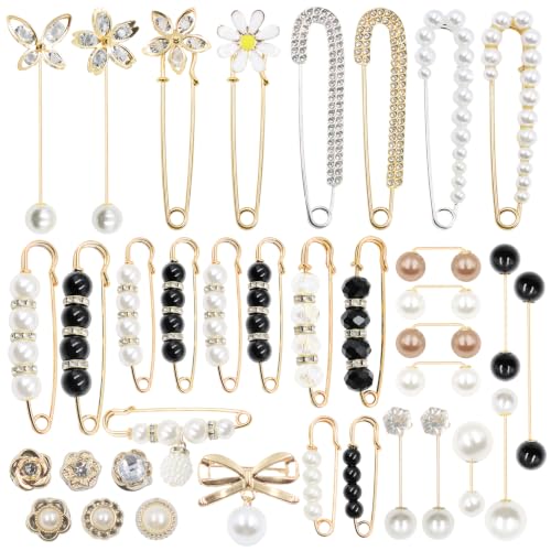 36 PCS Safety Pins Decorative Brooches Pant Waist Tightener Fastening Loose