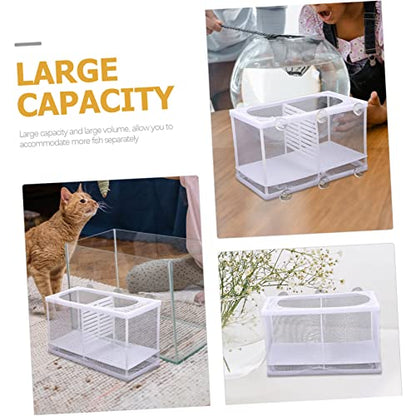 Kisangel Fish Tank Isolator Multifunctional Aquarium Incubator for Dividing Fish Easy Installation Cups Capacity Divider