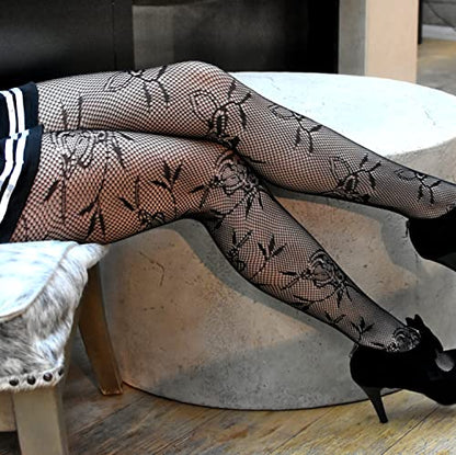 Millennials In Motion Sheer Elegance Patterned Tights - color: 3-pack Fishnet Floral