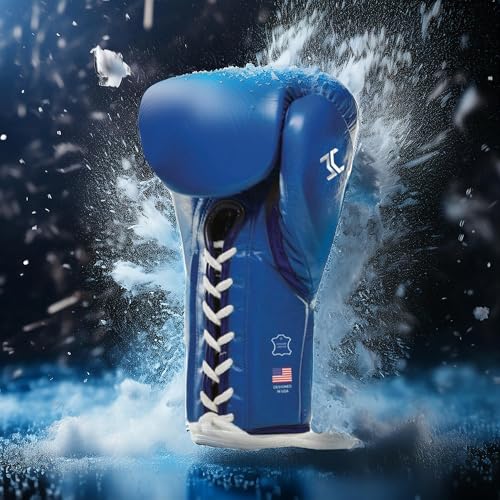 HIT N MOVE All Day Pro Balance Sparring and Bag Boxing Gloves LACE UP, Boxing Gloves Men & Women, Boxing Equipment, Sparring & Bag Gloves for Boxing, Kickboxing, Muay Thai, MMA - color: Blue, size: 16 OZ