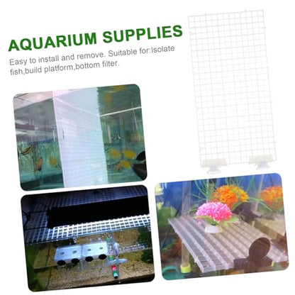 Abaodam Aquarium Isolation Panel Set 4-Piece Lattice Plate Suction Cups Modular Divider for Fish Tank 30x15cm Aquarium Supplies Random Color