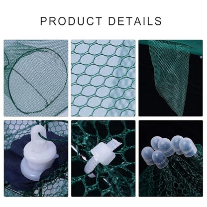 6/8/10/12 Holes Umbrella Fishing Net Cage Shrimp Fish Trap Foldable Fishing Baits Trap Crawfishes Trap Cast Net Cage - size: 8 holes