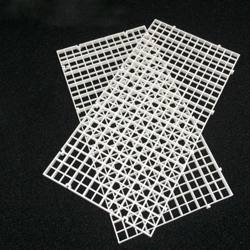 4pcs Aquarium Lid Hood Fish Tank Top Cover Terrarium Lid Plastic Grid Panel Egg Crate Grate with 6 Aquarium Glass Cover Board Clip Fish Tank Lid Anti-Jumping Net Cover (Black,11.6*11.6inch) - color: Black