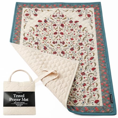 Islamic Travel Prayer Mat for Men & Women, 43" x 28", Samarkand - color: Samarkand