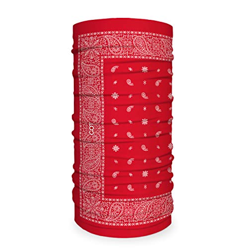 GOT Sports Tube Bandana - Neck Gaiter for Women Men, Face Mask, Neck Wrap, Head Scarf, Curly Hair Sleep Protection - color: Red Paisley