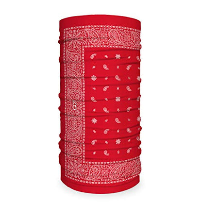 GOT Sports Tube Bandana - Neck Gaiter for Women Men, Face Mask, Neck Wrap, Head Scarf, Curly Hair Sleep Protection - color: Red Paisley