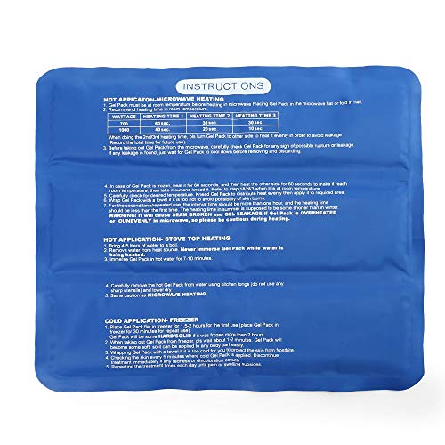 LotFancy Ice Pack for Injuries, Reusable Large Hot Cold Pack for Therapy, Heating or Cooling Gel Pad for Back Shoulder Knee Waist Sprains, Muscle or Joint Pain Relief, 14" x12" - style: 13.8x11.8in