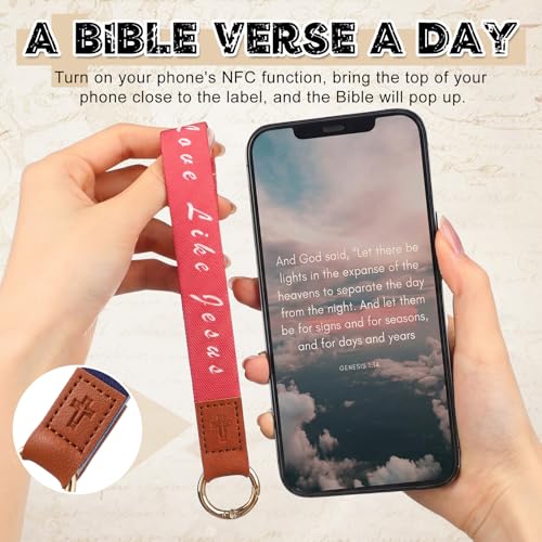 Nosiny 4 Pcs Bible Verse Keychain NFC Christian Keychain for Keys, Wallet, Phone, Christian Faith Gift for Men and Women(Classic)