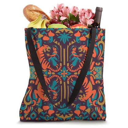 Disney Aladdin Princess Jasmine and Rajah Mosaic Pattern Tote Bag