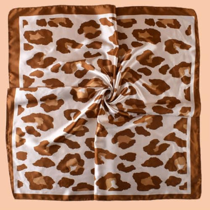 Head Scarf Hair Neck Scarves for Women Purse Bag Scarfs for Handbag Silky Satin Square Headscarf Fashion Hair Bandanas - color: Camel 2