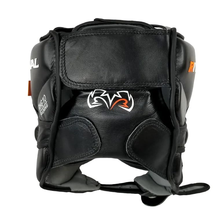 RIVAL Boxing RHG10 Intelli-Shock Headgear, D3O Front and Side Padding, Hook and Loop Back Adjustment with Lace on Top, and Anatomical Rear Head Pad Every Time - color: Black, size: X-Large