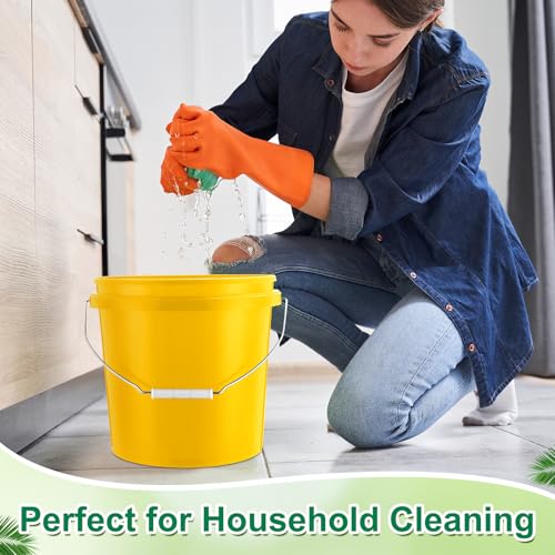 Tioncy 10 Pcs 2 Gallon Plastic Buckets with Lids and Handles,Yellow | Storage Pails for Paint, Cleaning, Organizing, Durable Containers, Metal Handles, Plastic Material - color: Yellow