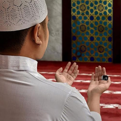 Tasbih Counter Zikr Rings, Portable Touch Smart Tasbeeh, Rechargeable Electronic Digital Tasbih Rings, Finger for Muslims, Prayer, Reminder, Home - color: Claret