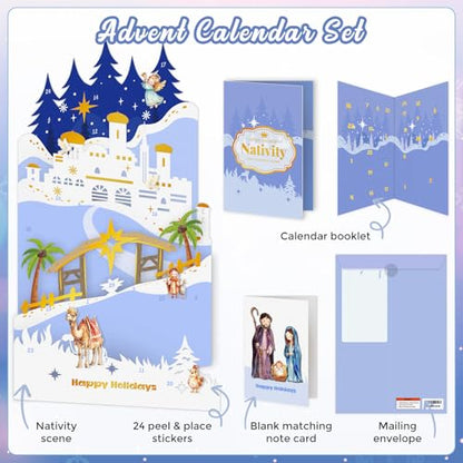 WhatSign Christmas Religious Advent Calendar 2025 - Christmas Nativity Scene Countdown Calendar 24 Days Christian Countdown for Women Kids Adult Teen Girls - color: Nativity
