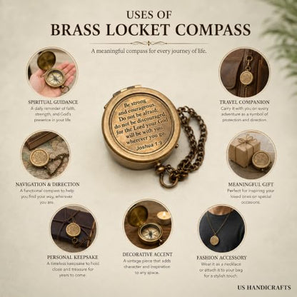 Compass with Stamped Wooden Case - style: Style 1