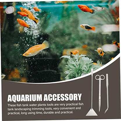 Toddmomy 1set Aquarium Scissors Ergonomic Portable Tools for Precise Plant Trimming and Maintenance Includes Long Tweezer and Shovel for Aquatic Plant Care - size: 31.50X7.00X1.00CM