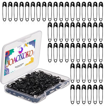 Safety pins 150pcs 0.75inch Safety pins for Clothes for Clothing Sewing Handicrafts Quilting Jewelry Making，Black Hijab pins (Black)