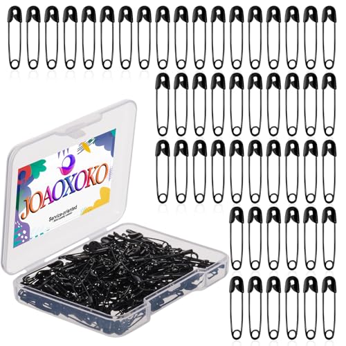 Safety pins 150pcs 0.75inch Safety pins for Clothes for Clothing Sewing Handicrafts Quilting Jewelry Making，Black Hijab pins (Black)