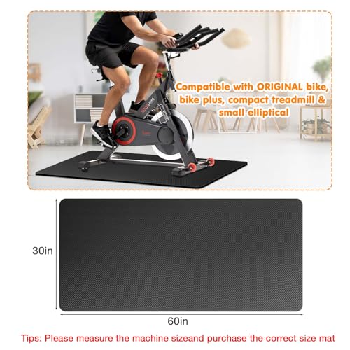Treadmill Mat Compatible with Peloton Bike, 6mm Thick Exercise Bike Mat for Treadmill and Row Protect Hardwood Floor Carpet