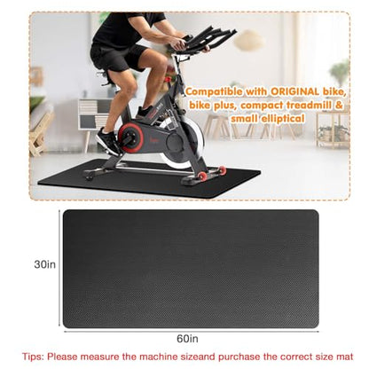 Treadmill Mat Compatible with Peloton Bike, 6mm Thick Exercise Bike Mat for Treadmill and Row Protect Hardwood Floor Carpet