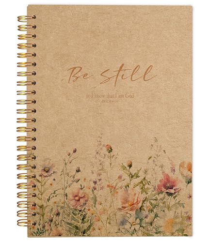 PSALM 46 Be Still and Know That I am God Christian Notebook Journal - Christian Gifts for Women, Bible Journal Notebooks for Note Taking, Bible Journaling Notebook, Spiral Notebook 5.5x8.3 Kraft Paper - color: 12-Christian-notebook