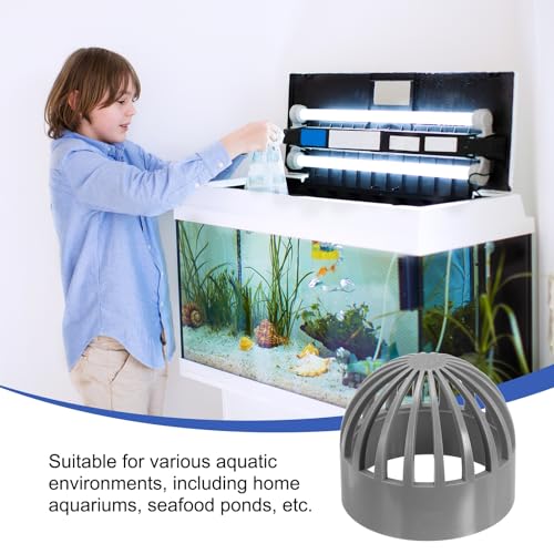 PATIKIL 3 Inch (75mm) Fish Cover Permeable Cap, 4 Pcs PVC Breathable Cap Aquarium Guard Fish Tank Intake Cover, Gray - color: Gray, size: 3Inch(75mm)