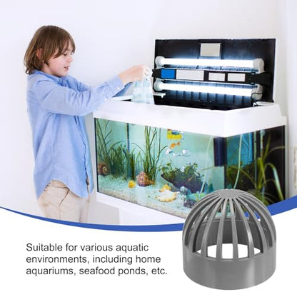 PATIKIL 3 Inch (75mm) Fish Cover Permeable Cap, 4 Pcs PVC Breathable Cap Aquarium Guard Fish Tank Intake Cover, Gray - color: Gray, size: 3Inch(75mm)