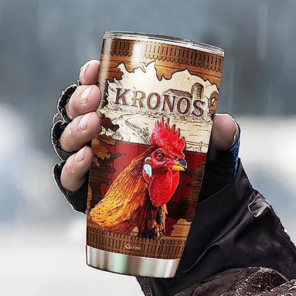 WAZONE Personalized Chicken Insulated Tumbler with Lid Funny Rooster 20oz 30oz Travel Mug Stainless Steel Custom Name Christmas Birthday Sayings Fun Things Gifts for Women Men Chickens Lover - color: Chicken