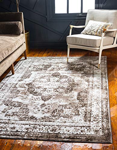 Unique Loom Sofia Collection Area Rug - Salle Garnier (2' 2" x 3' 1" Rectangle, Light Brown/ Brown) - color: Light Brown/Ivory, size: 2'2" x 3'1" (Rectangular)