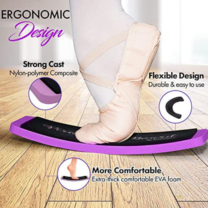 Zenmarkt Turning Board for Dancers, Cheerleaders, Gymnasts, Ice Skaters | Improve Turns, Balance & Stability — Ballet Pirouette Trainer, Figure Skating & Gymnastics Practice Board - color: Purple without Carry Bag