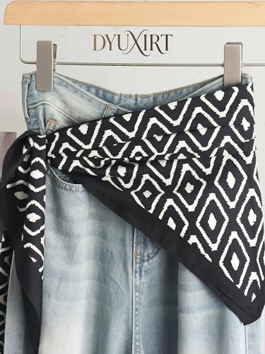 Triangle Shawls Scarf Head Hair Neck For Women Scarves Fashion Silk Feeling Lady Lightweight 51 * 23.6inch - color: K26-black Background With（51*23.6inch）