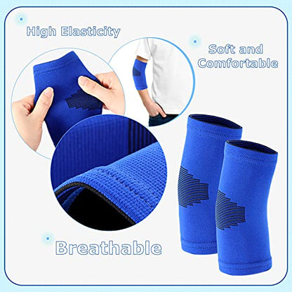 Kasyat 2 Pairs Kids Elbow Brace Knit Compression Elbow Sleeve Compression Brace Gym Arm Sleeve Gym Joint Support for Boys and Girls Teen Weight Lifting Sports (Medium) - size: Medium