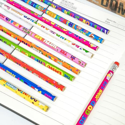 Cinrobiye 200 PCS Bible Pencils Bulk, Christian Scripture Pencils with Erasers, Religious School Supplies for Church, Sunday School, Faith Events and Classroom Use - style: Bible200