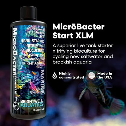 Brightwell Aquatics MicroBacter Start XLM Marine Tank Cycling Aid, 125 ml - size: 125-ML