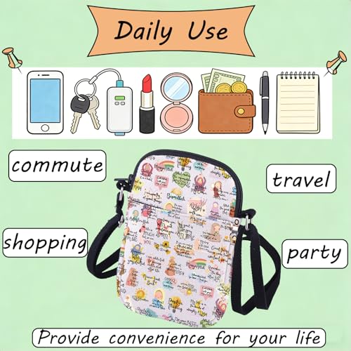 JYTAPP Islamic Affirmations Inspired Crossbody Bag Daily Quotes Motivation Purse for Women Islam Muslim Gift Ramadan Eid Gift