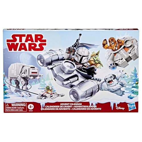 STAR WARS Advent Calendar, 24 Pieces Including Micro Figures & Vehicles, Countdown Calendar, Surprise Toys for Boys & Girls Ages 4+ (Amazon Exclusive)